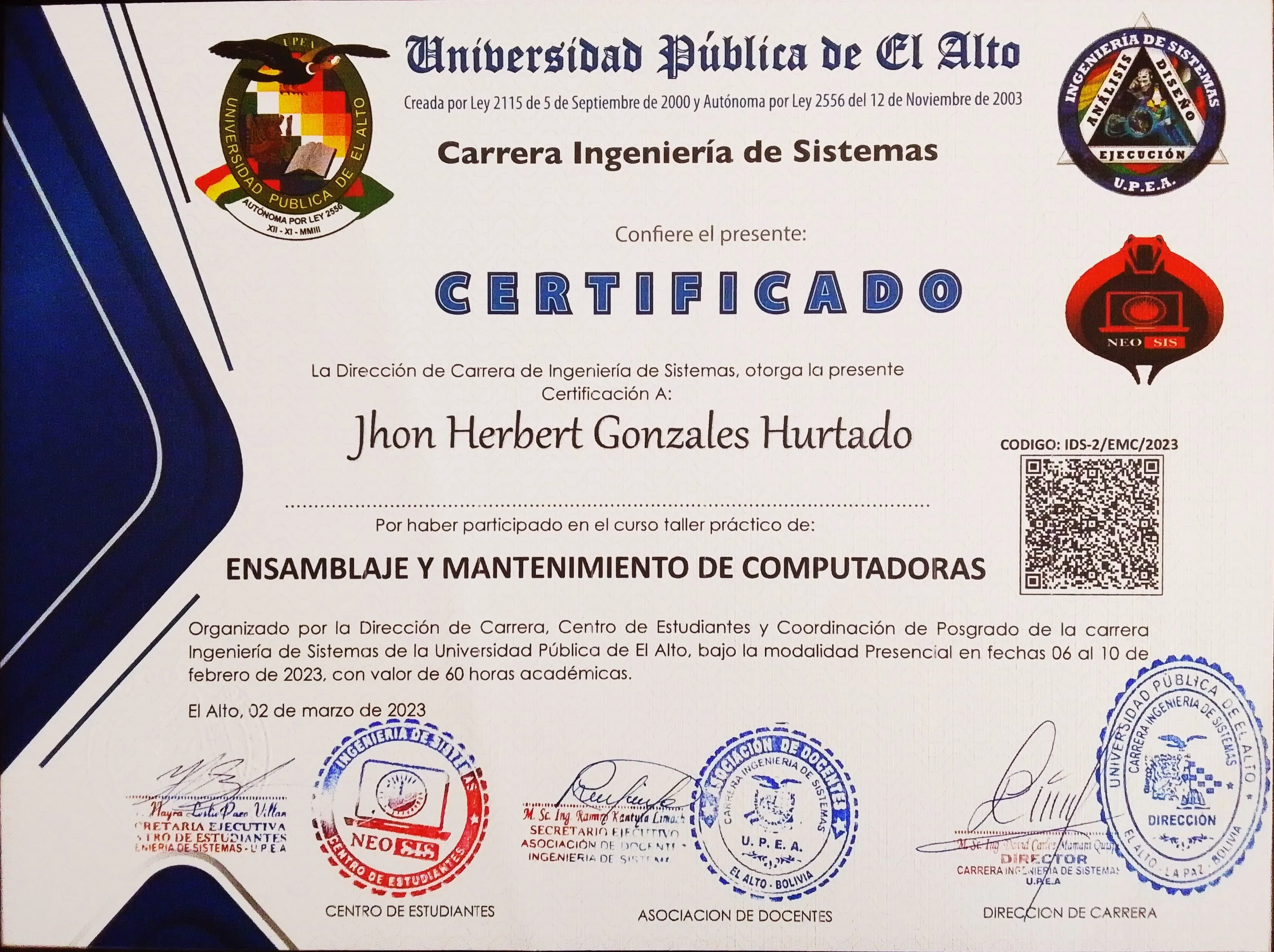 Ensamblaje y mantenimiento de computadoras